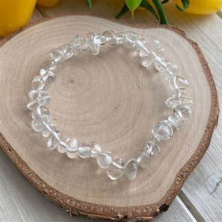 CLEAR QUARTS CRYSTAL CHIP BRACELET